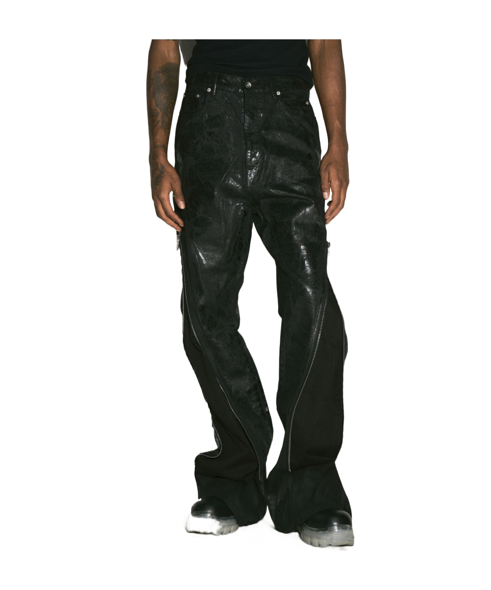 Rick Owens Drkshdw Bolan Distressed Jeans In Black