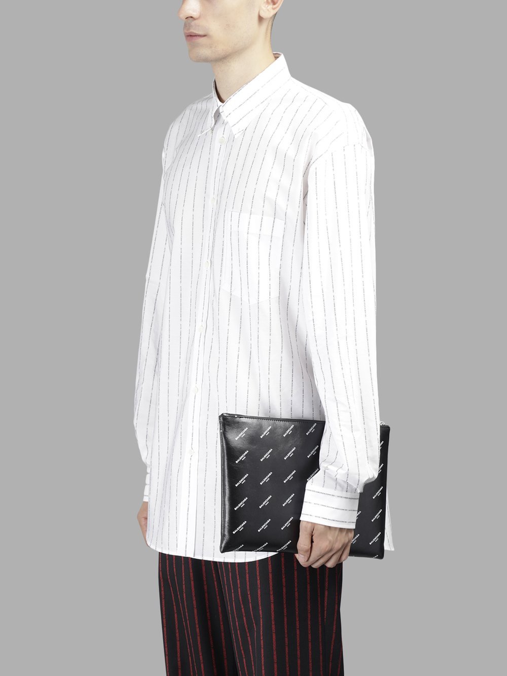 Balenciaga Logo Pattern Handbag In Black