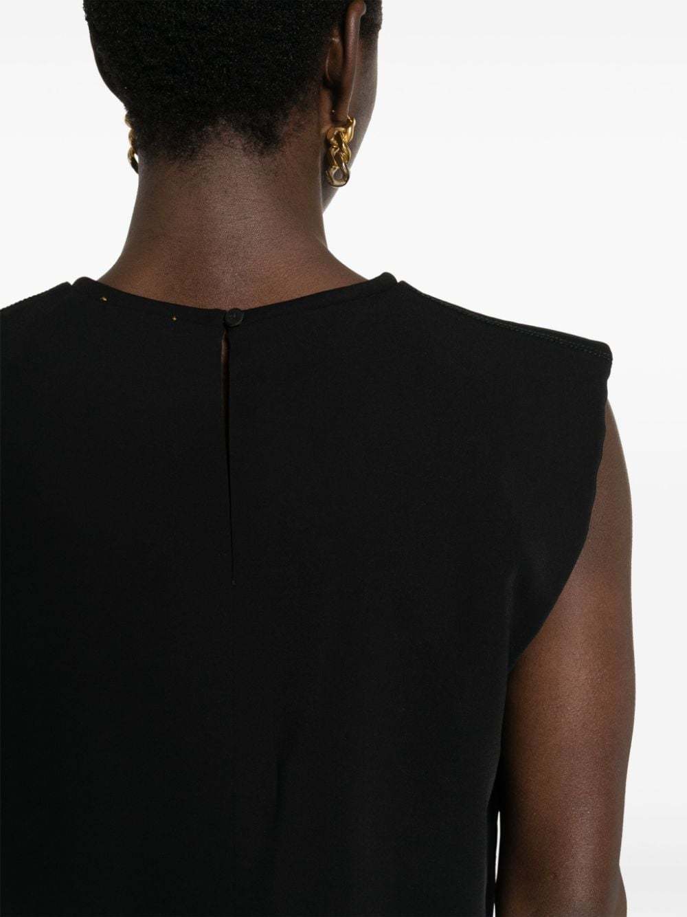Shop Forte Forte Crepe Cropped Blouse In Black