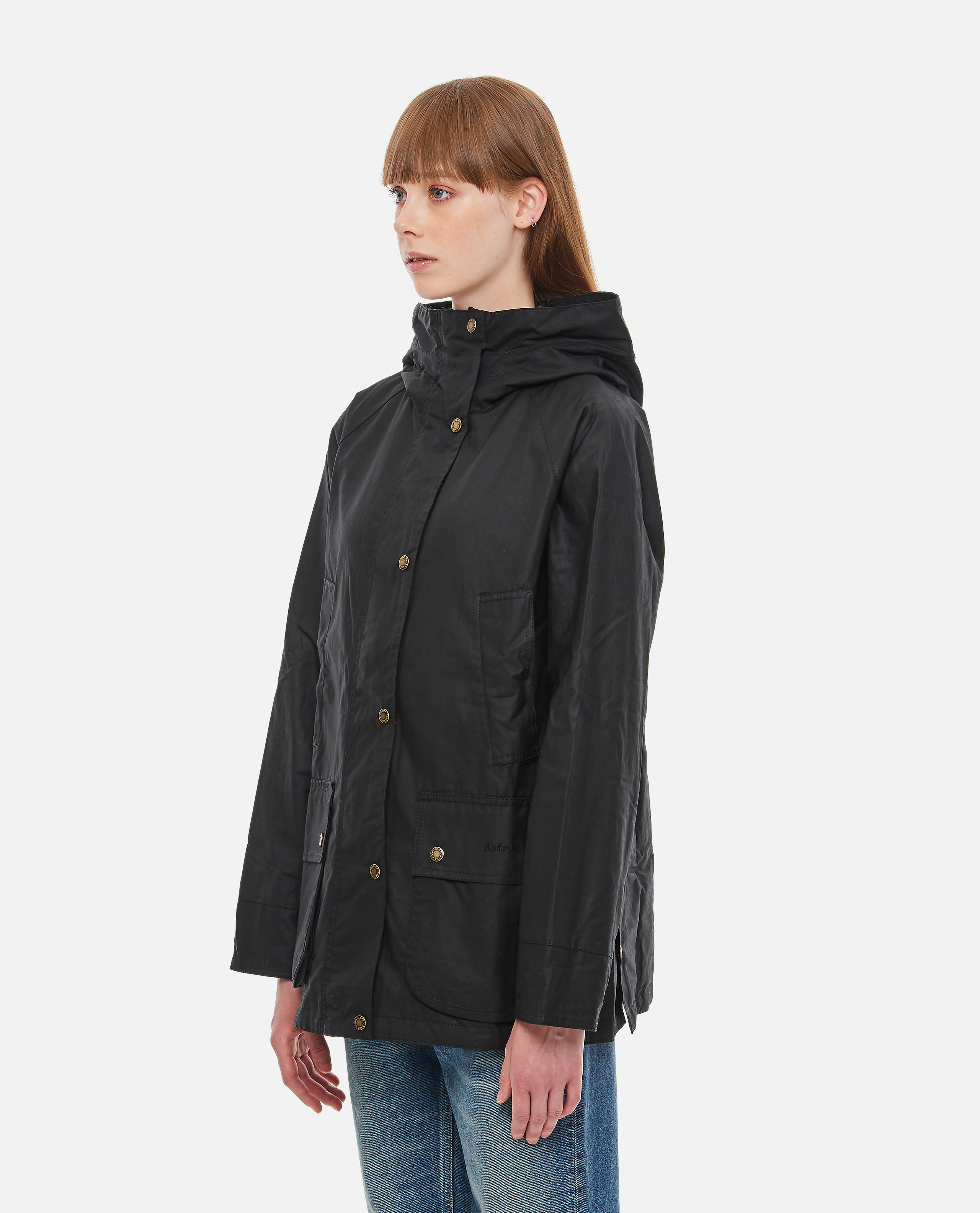 Barbour Press-stud Hooded Jacket In Black