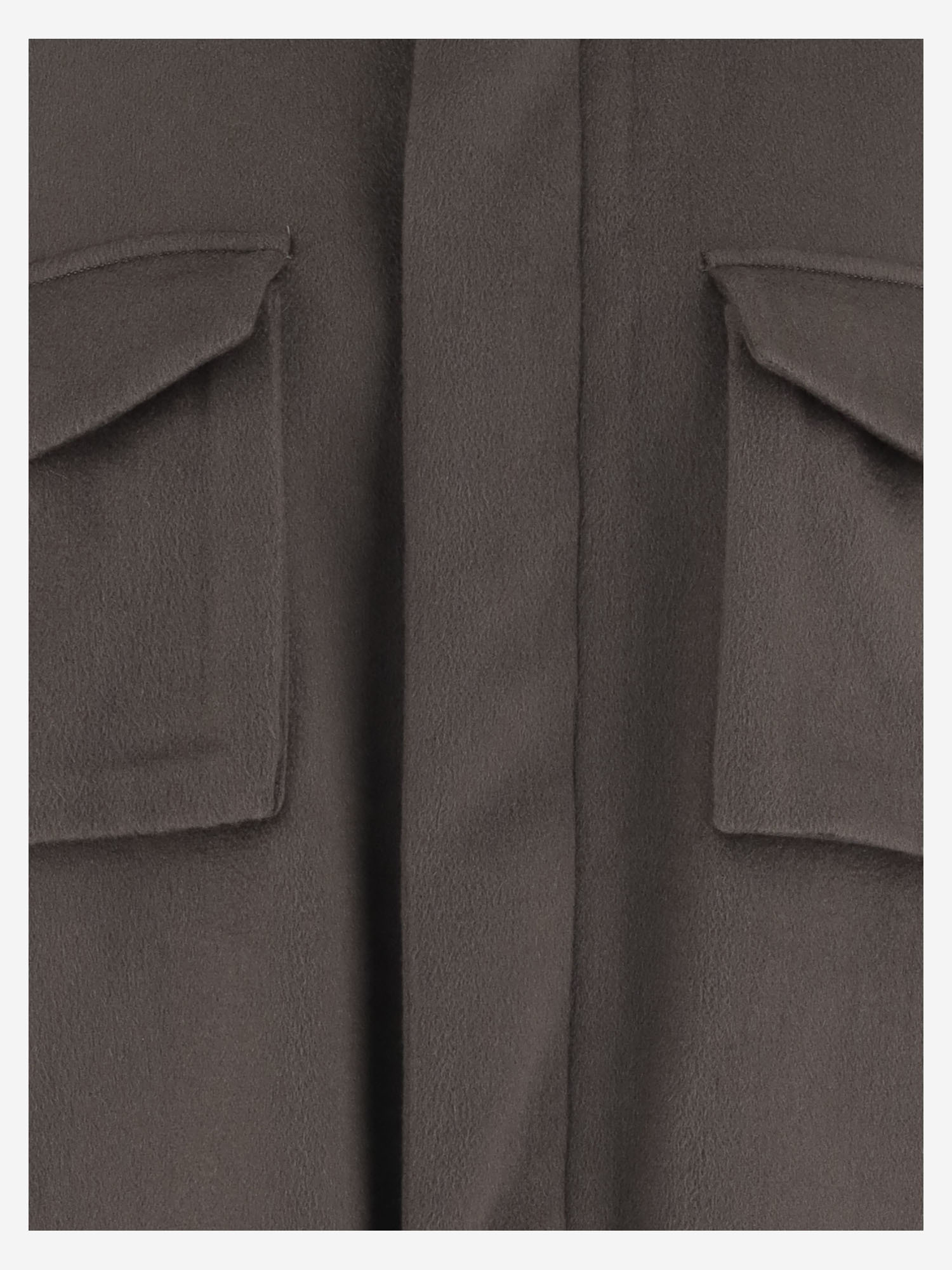 Giorgio Armani Flap-pocket Cashmere-blend Jacket In Brown