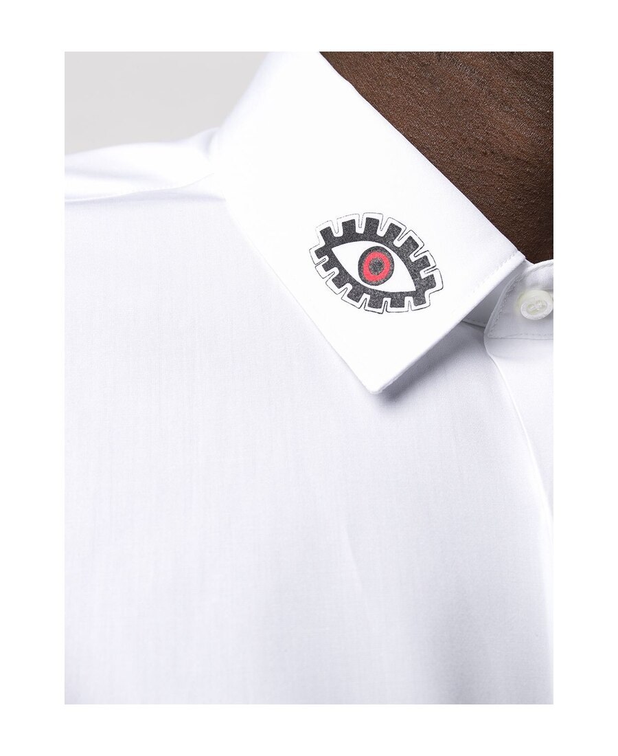 Neil Barrett Eye Printed Button Shirt In White