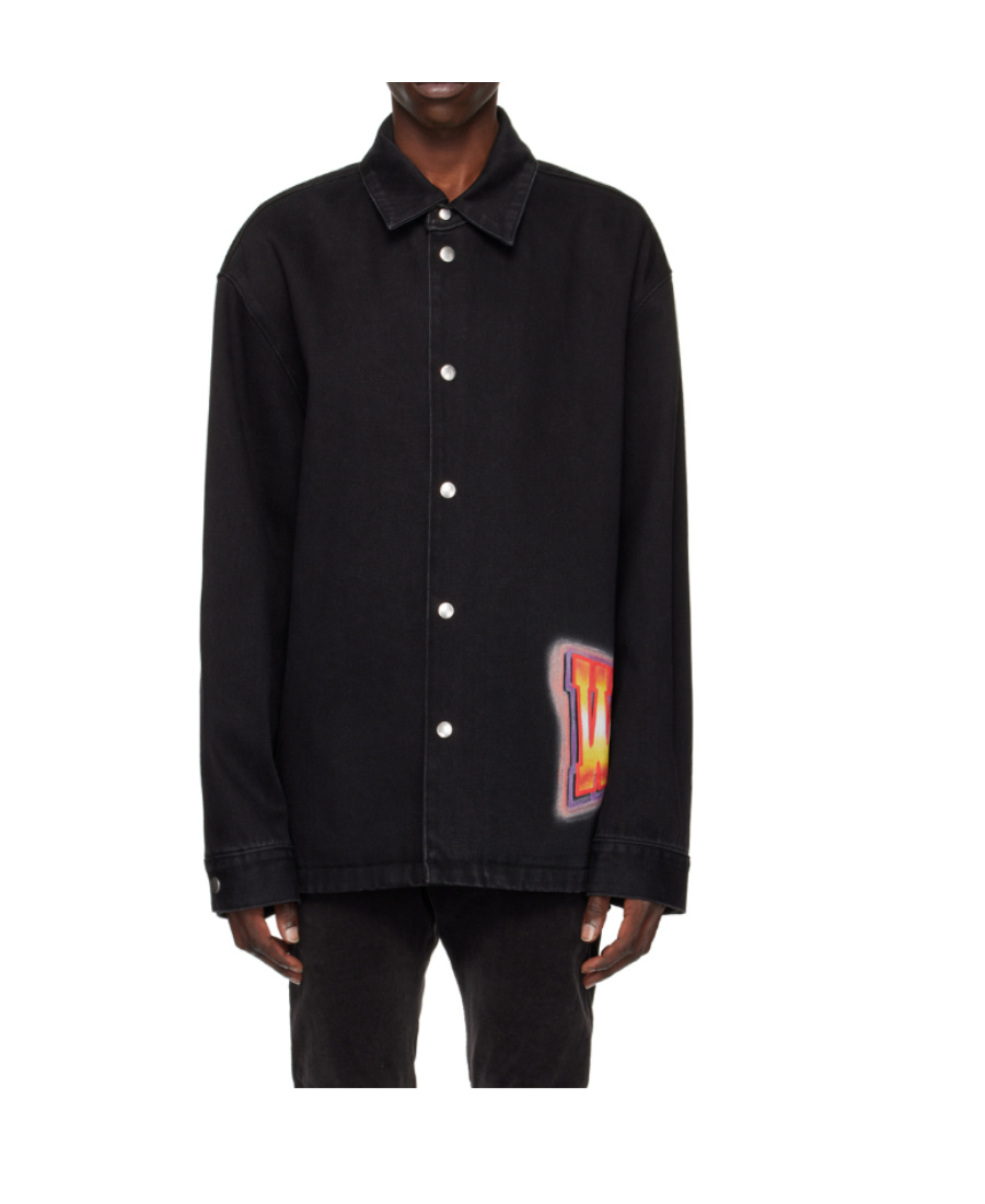 We11 Done Black Loose Fit Denim Shirt In Black