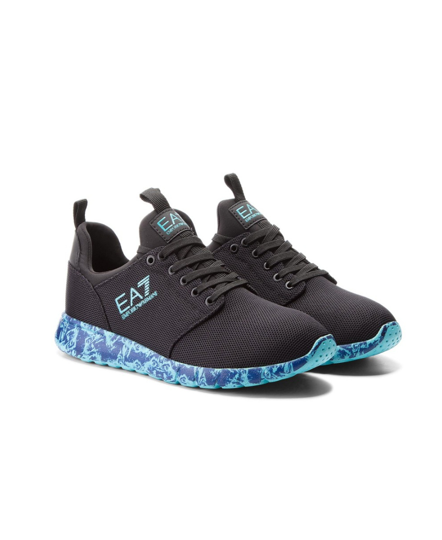 Ea7 Logo Details Casual Sports Shoes In Black