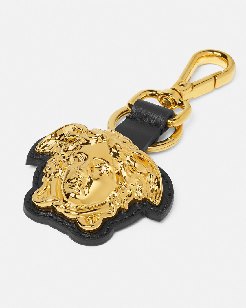Versace Medusa Head-motif Key Holder In Black