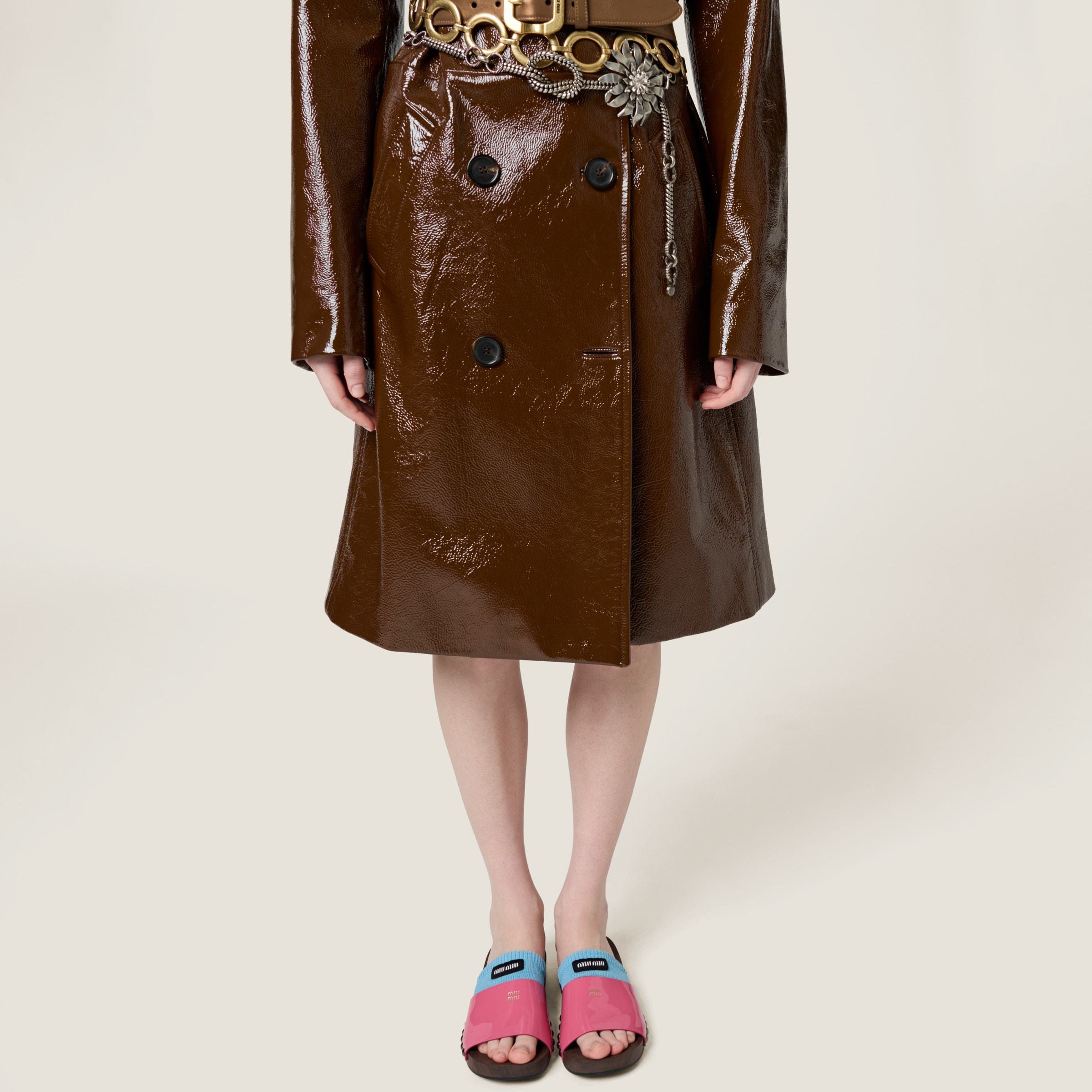 Shop Miu Miu Patent Leather Clogs In Begonia Pink