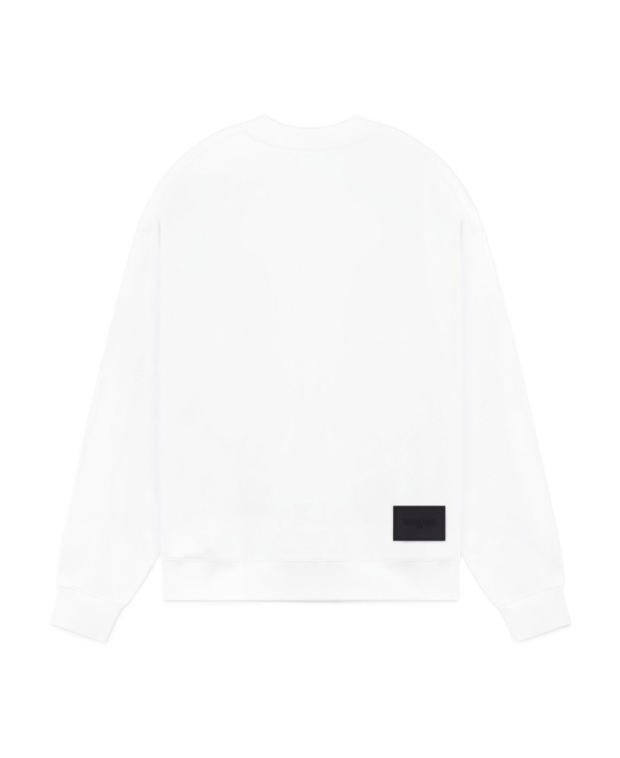 We11 Done Logo-print Cotton Sweatshirt In White