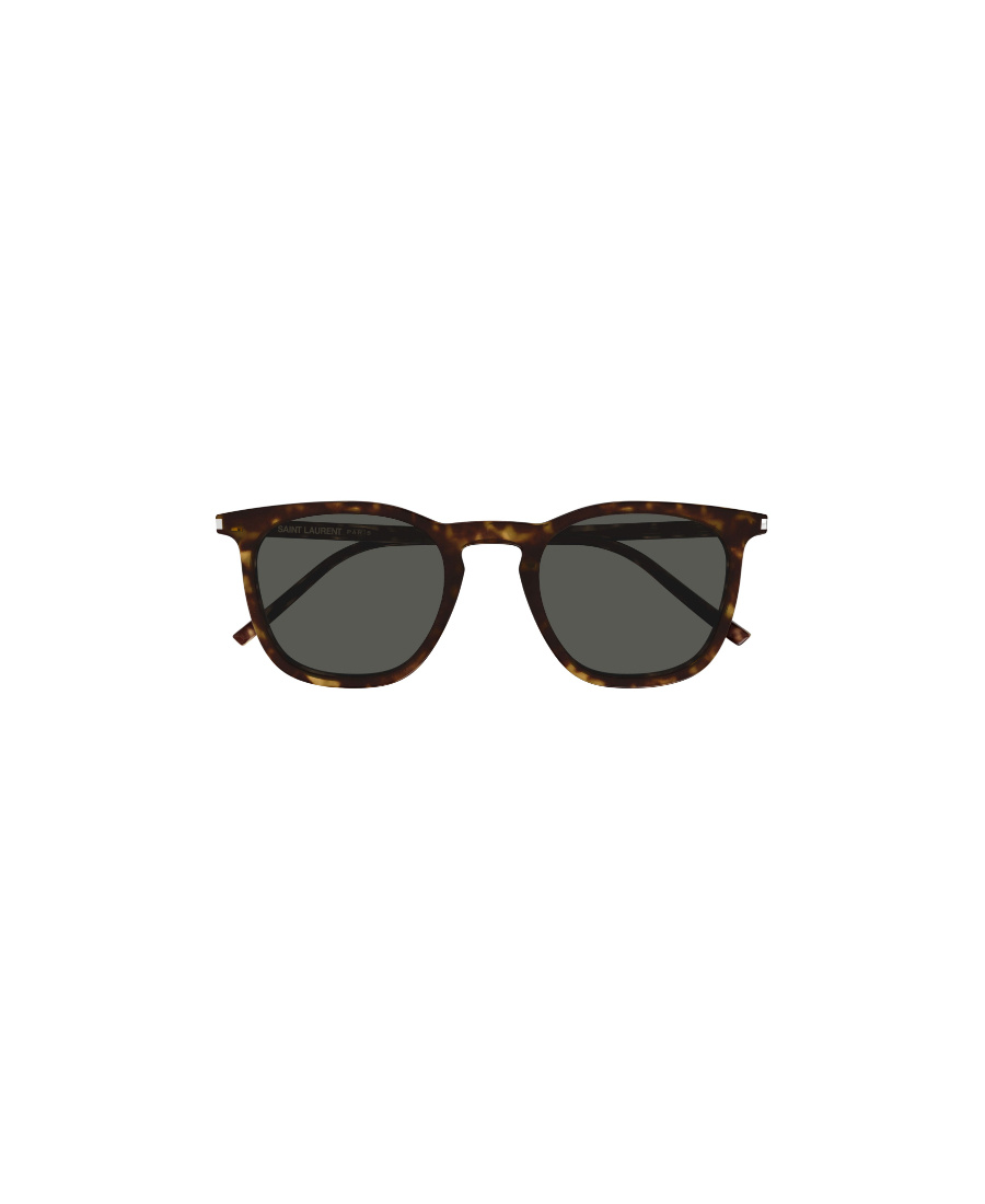 Saint Laurent Tortoiseshell-effect Square-frame Sunglasses In Black