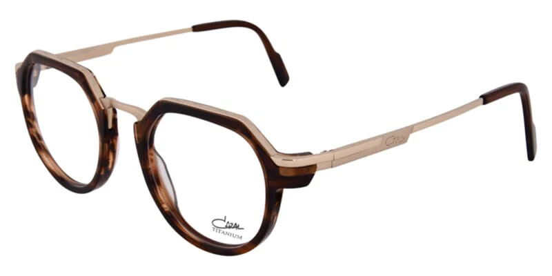 Cazal Tortoiseshell-effect Round-frame Glasses In Black