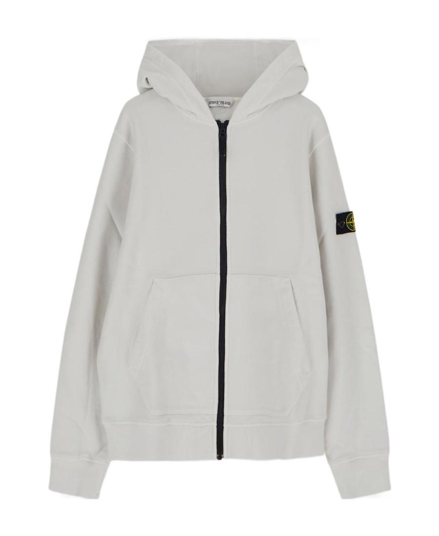 Stone Island Compass-motif Hooded Jacket In Nude