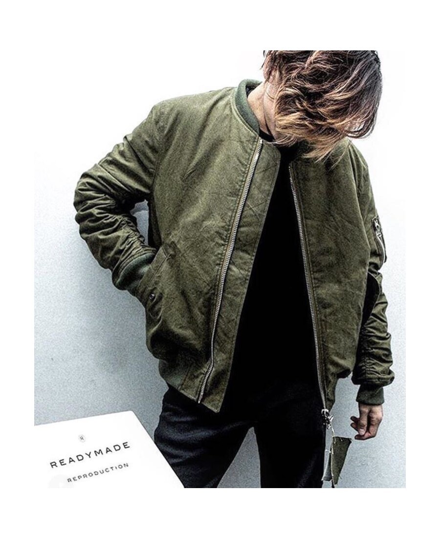Readymade Zipped Bomber Jacket In Green
