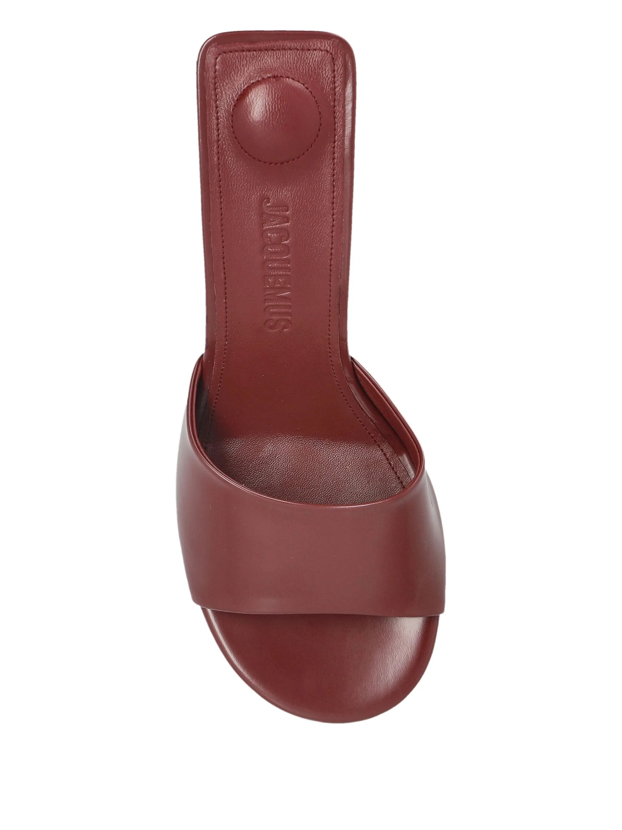 Jacquemus 70mm Cubisto Leather Sandals In Burgundy