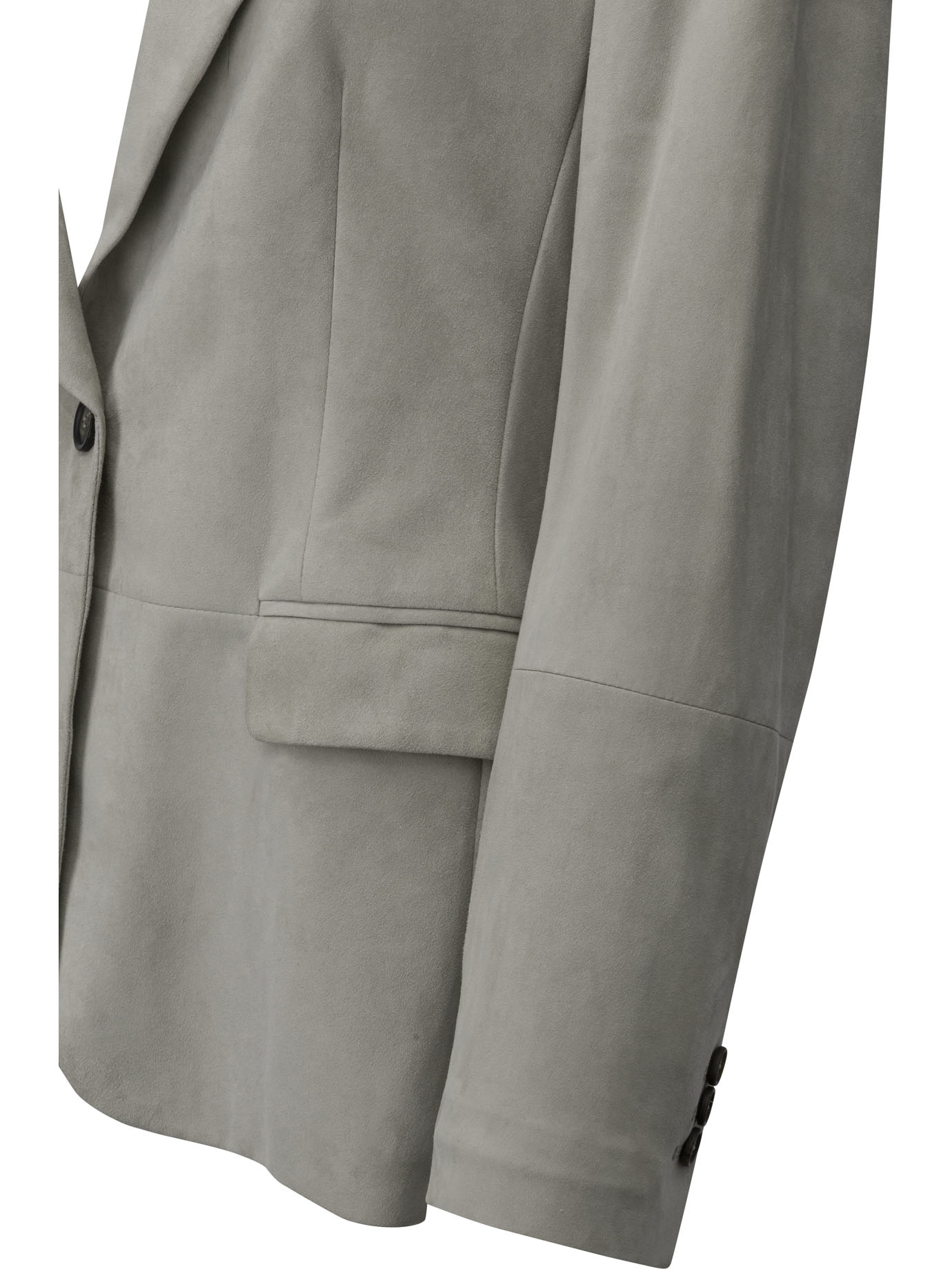 Brunello Cucinelli Single-breasted Suede-leather Blazer In Gray
