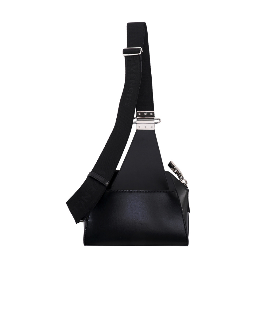 Givenchy Logo-print Leather Crossbody Bag In Black