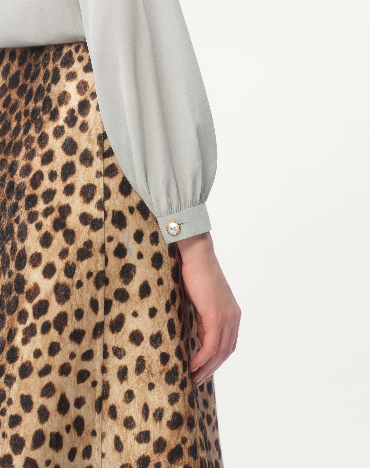 Valentino Crepe Shirt With High Neck And Ruffled Neckline In White