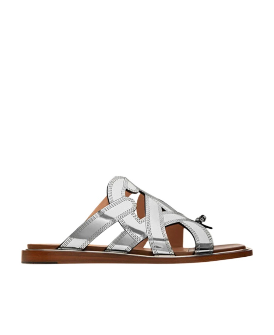Bally Hollow-out Details Flip-flops In Gray
