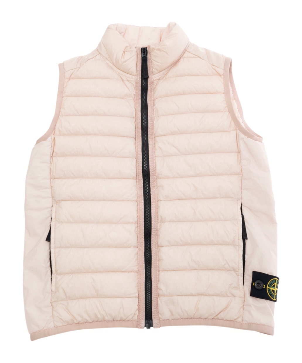 Stone Island Upright Neck Down Vest In Nude