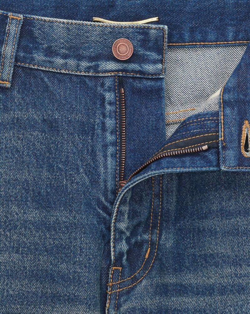 SAINT LAURENT CINDY JEANS IN DARK BEACH BLUE DENIM