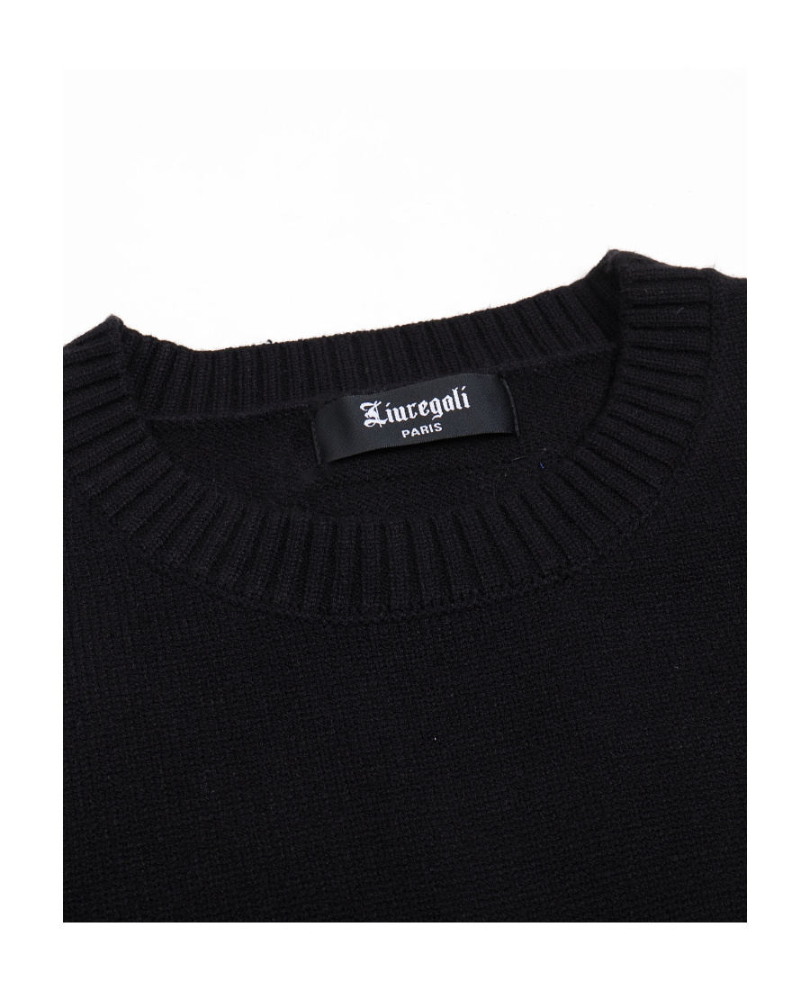 Liuregali Earth Jacquard Pattern Pullover In Black