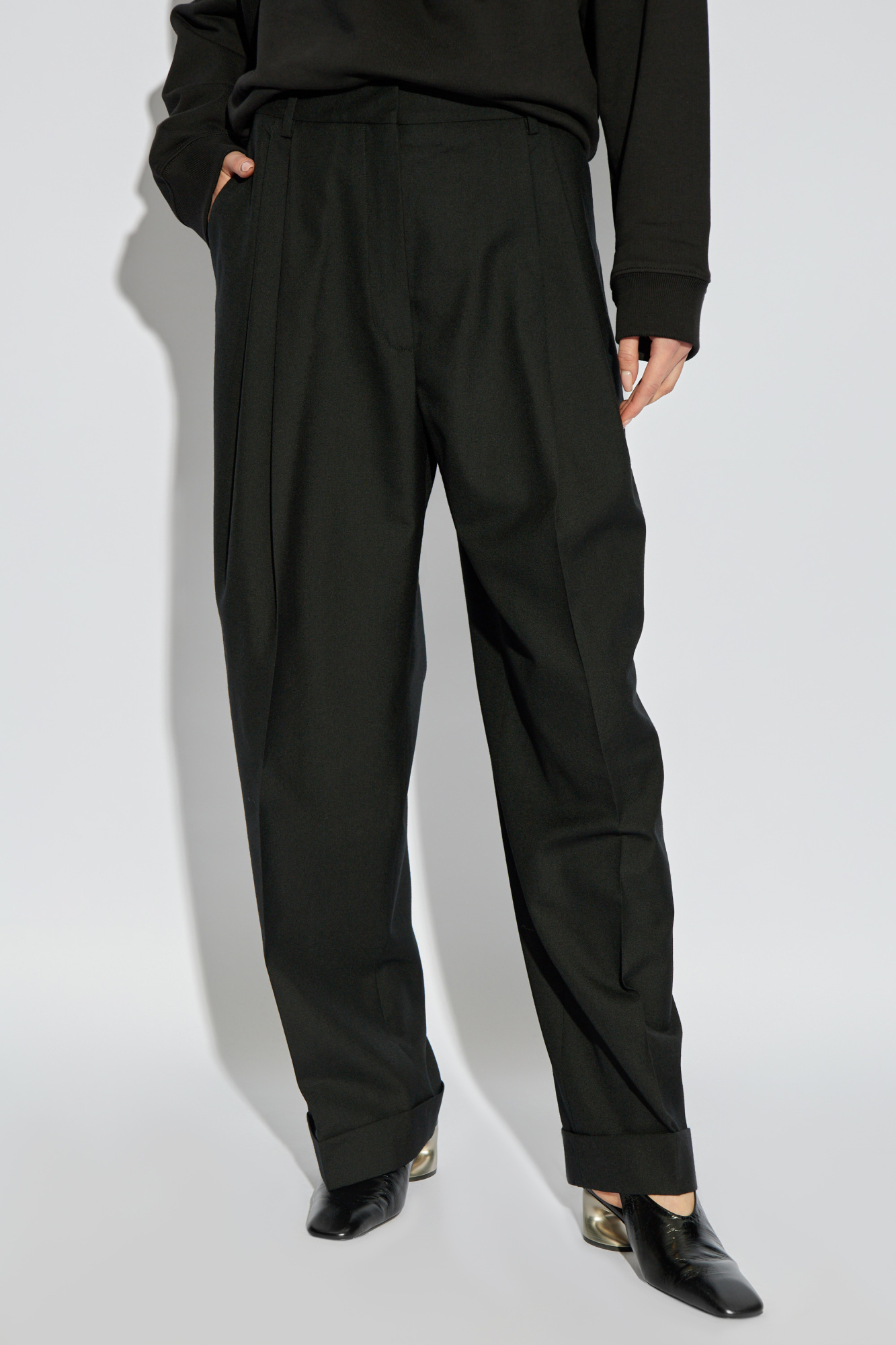 Dries Van Noten Elastic Waist Casual Pants In Black