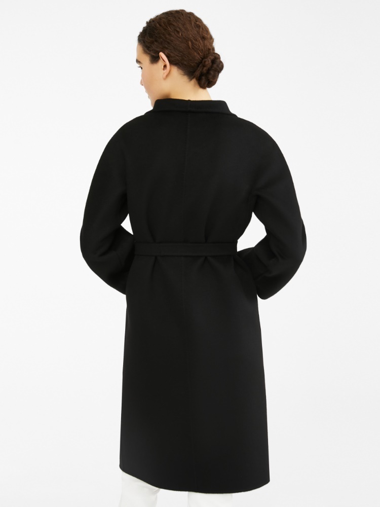 Max Mara Lilia Belted Long-sleeved Coat In Black