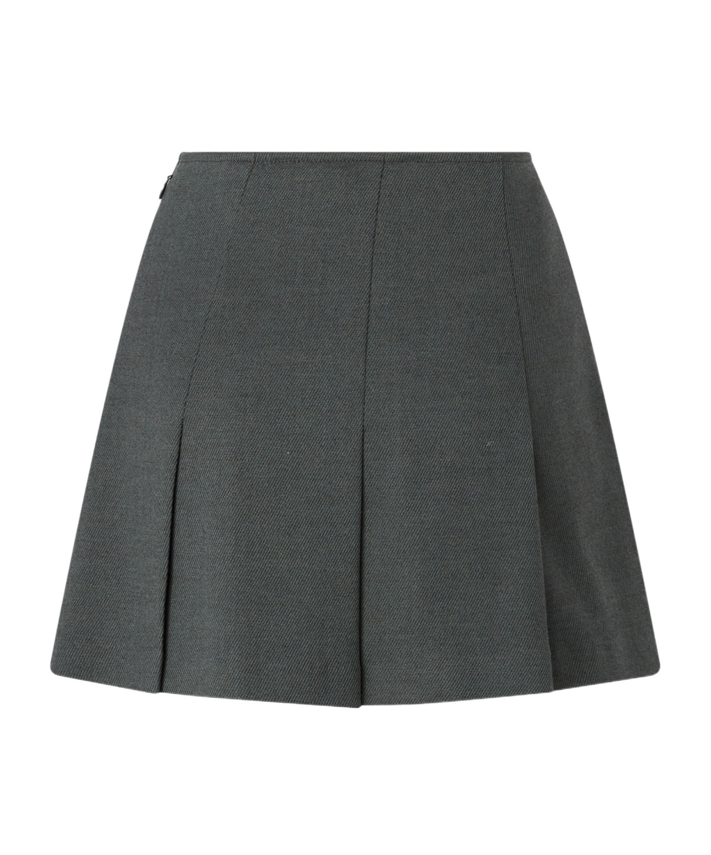 Pinko Pleated Wool-blend Mini Skirt In Gray