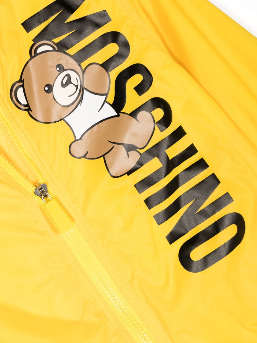 Moschino Teddy Bear-print Hooded Jacket In Yellow