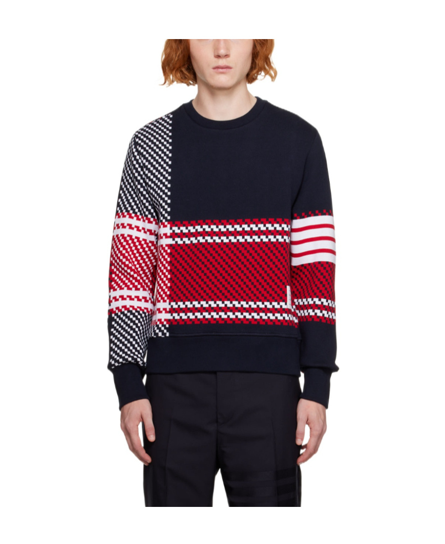 Thom Browne Navy 4-bar Sweatshirt In Black