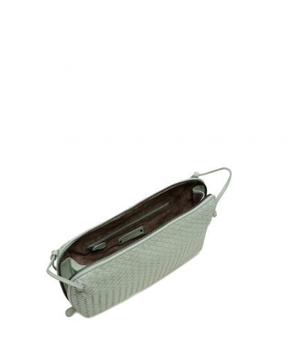 Bottega Veneta Woven Pattern Shoulder Bag In Green