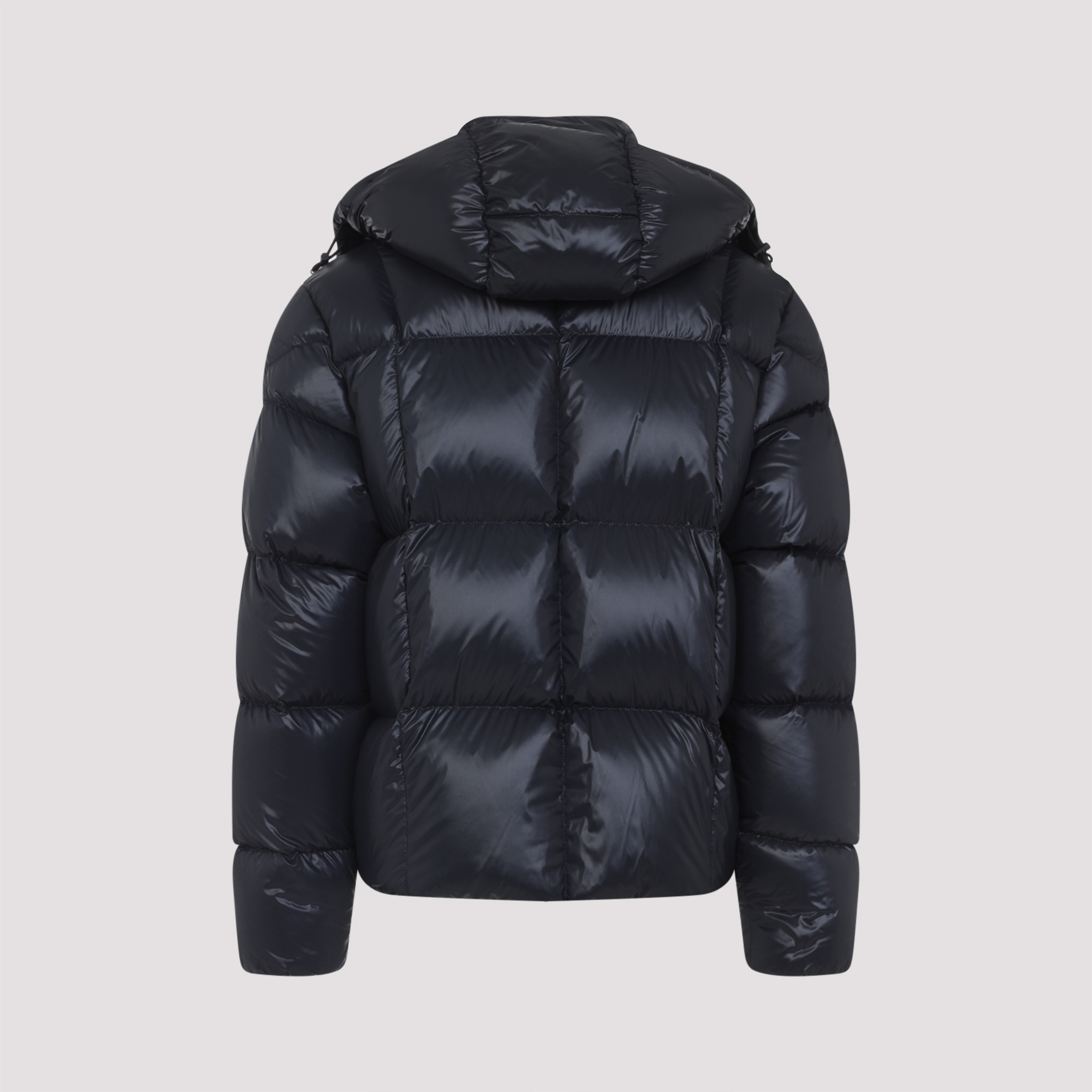 Moncler Padded Hooded Coat With Flap Pocket In Black