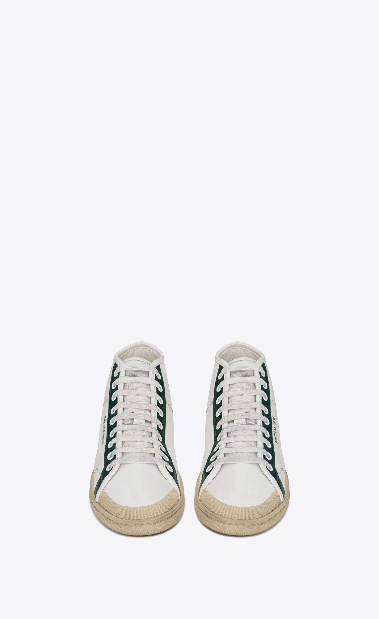 Saint Laurent Sl39 High-top Lace-up Sneakers In White