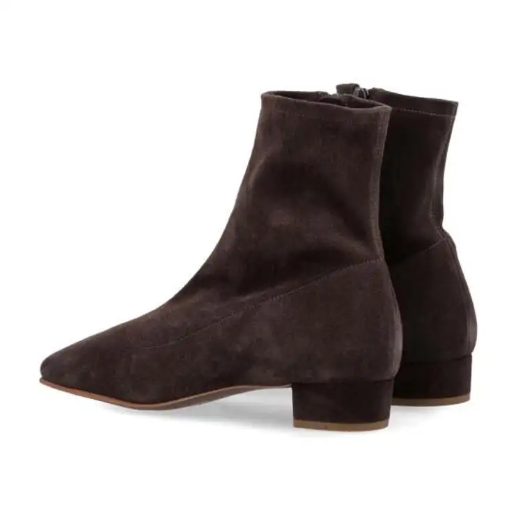 By Far Este Ristretto Brown Suede Ankle Boots In Brown