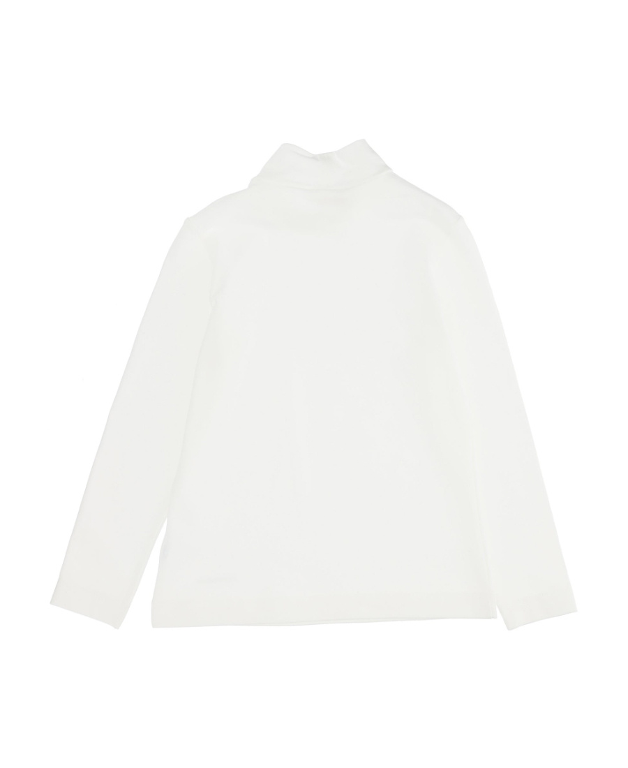 Monnalisa Logo High-necked Long-sleeved T-shirt In White