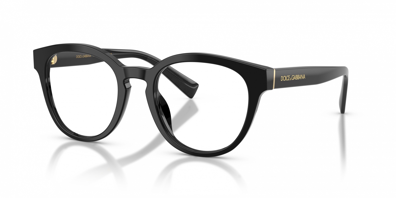 Dolce & Gabbana Dolce  Gabbana Eyewear Round Frame Glasses In Black