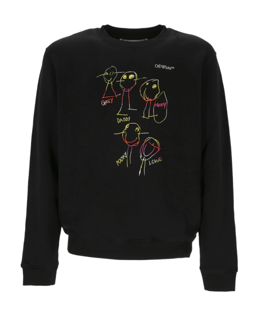 Off-white Logo Printed Crewneck Sweatshirt In Black