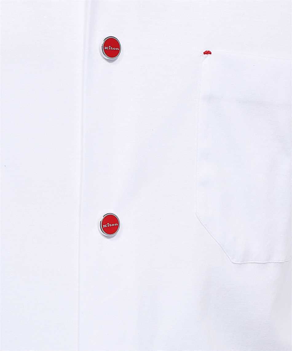 Shop Kiton Lapel Long-sleeved Shirt In White