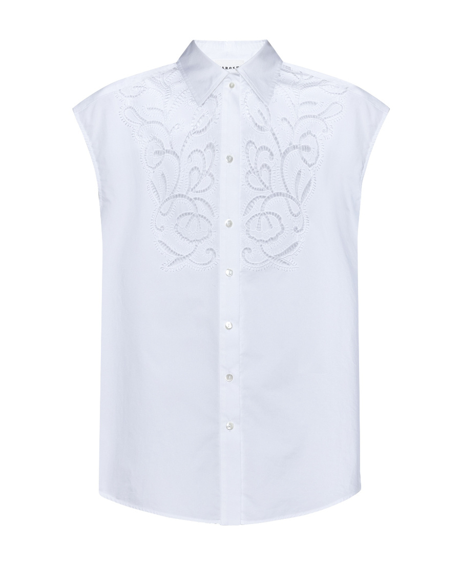 P.a.r.o.s.h Embroidered Sleeveless Shirt In White