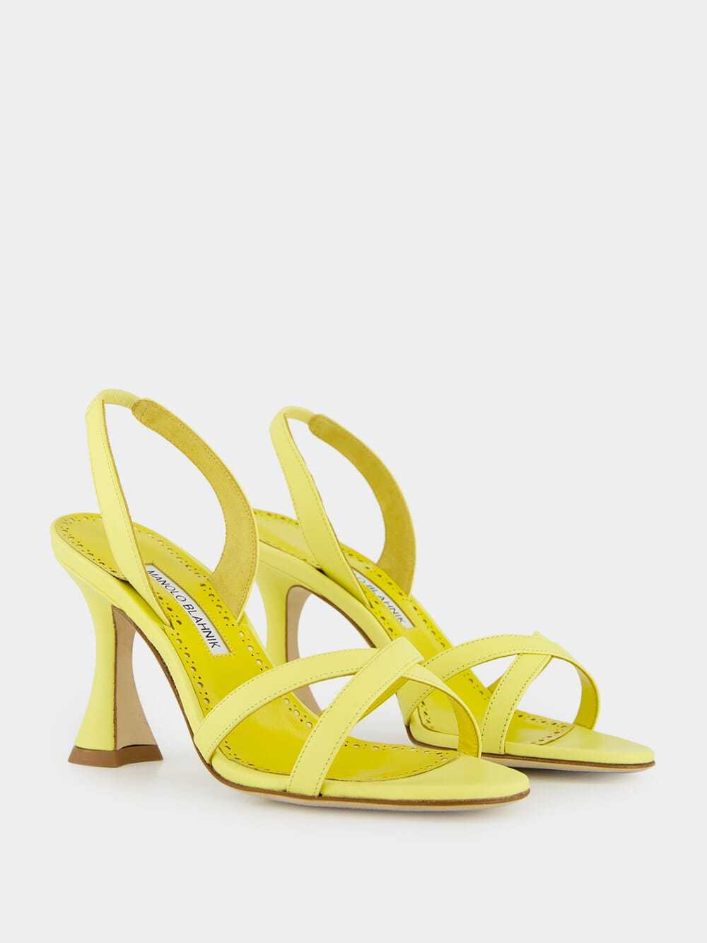 Manolo Blahnik Open-toe High-heeled Sandals In Yellow