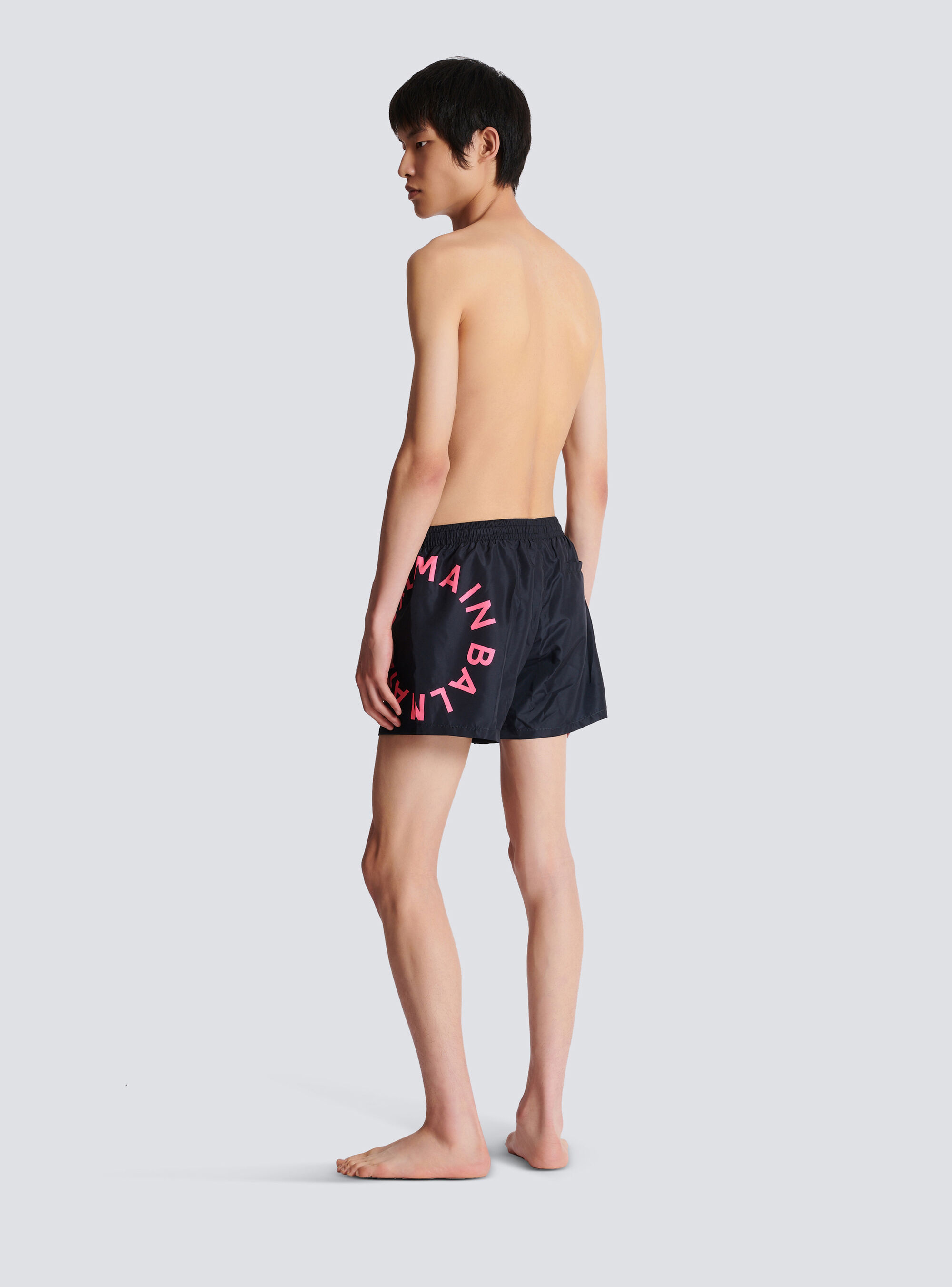 Shop Balmain Swim Shorts In Black