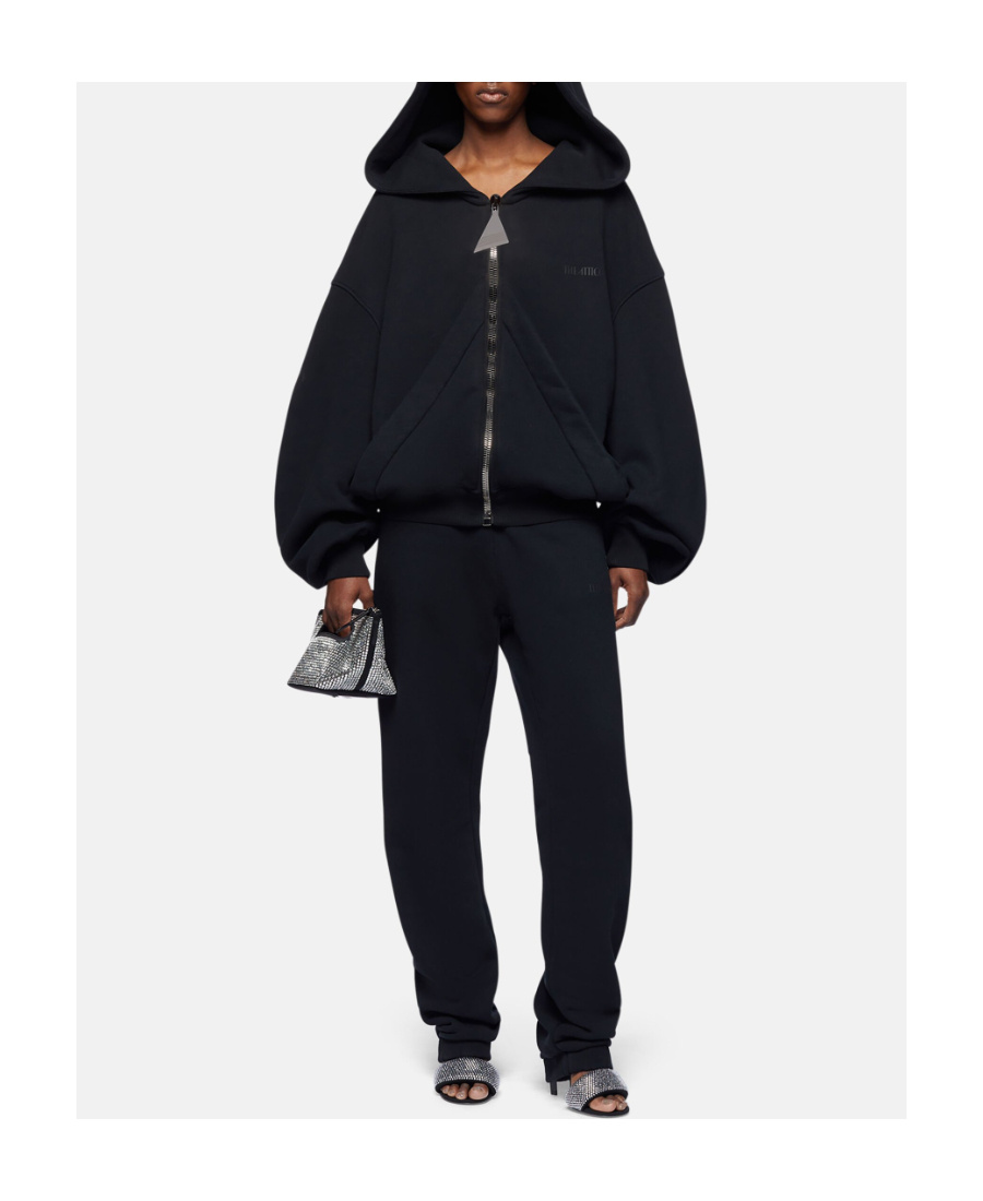 Shop Attico Penny Logo-embossed Cotton Track Pants In Black