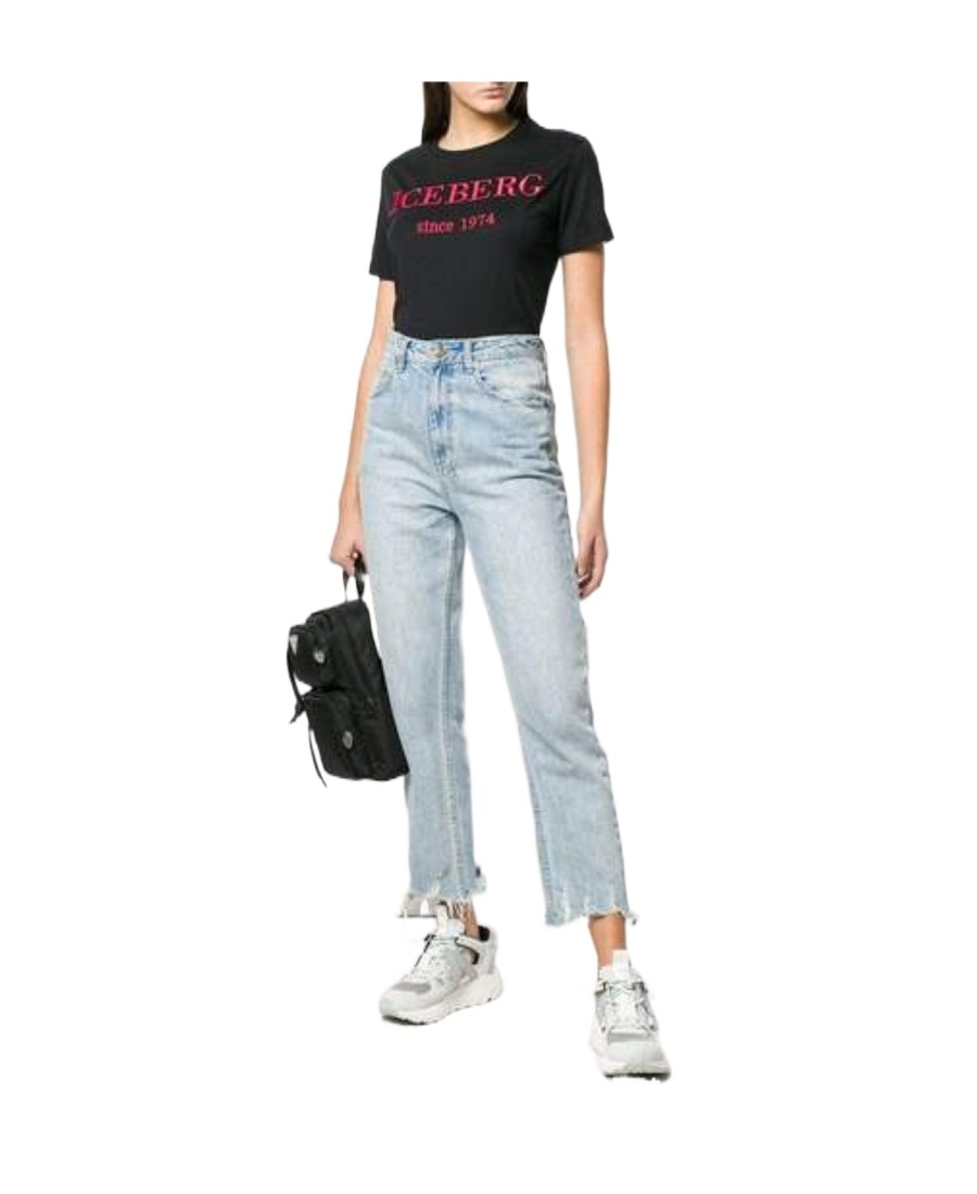 Iceberg Logo Printed T-shirt In Black