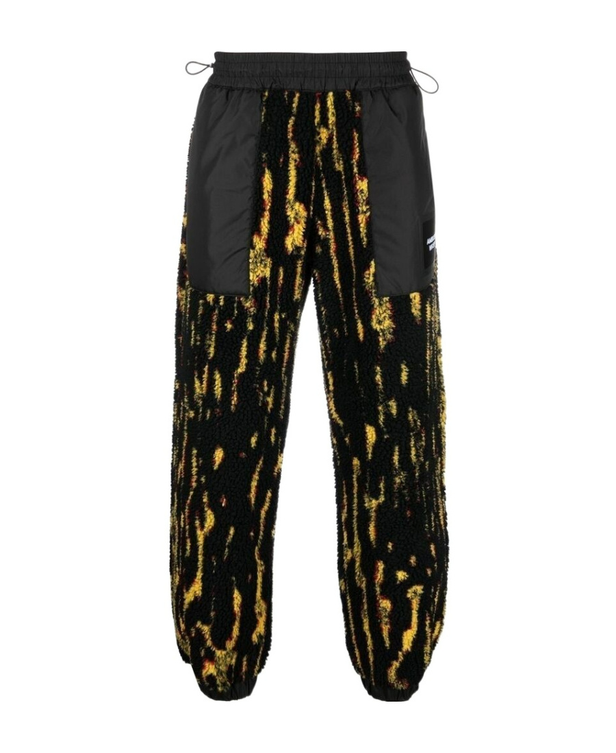 Ambush Textured Fabric Drawstring Pants With Contrast Panels In Black