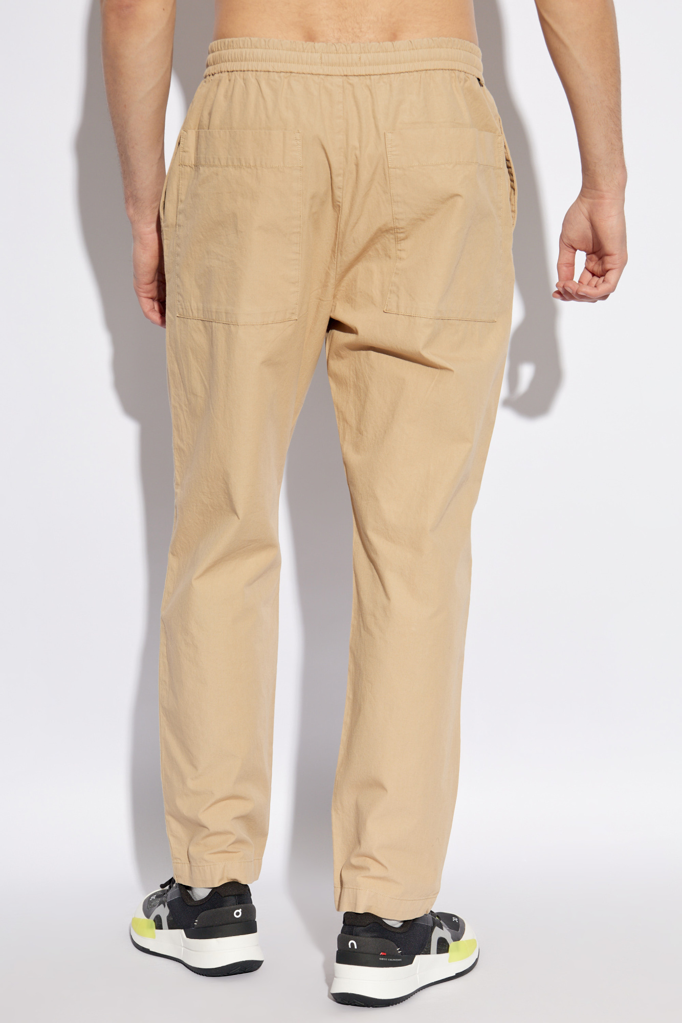 Woolrich Loose Fit Drawstring Trousers In Nude