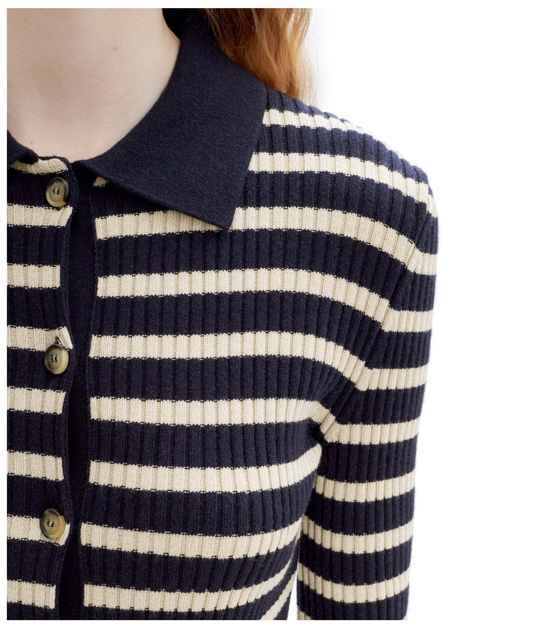 Apc Button-up Striped Cardigan In Black
