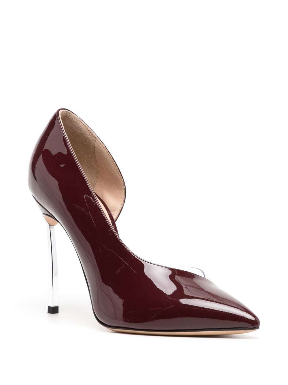 Casadei Pointed-toe High-shine Finish Pumps In Brown