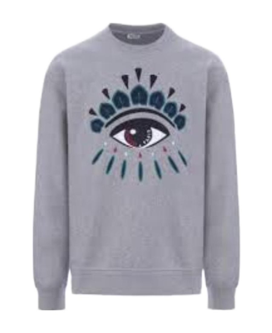 Kenzo Round-necked Sweater In Gray