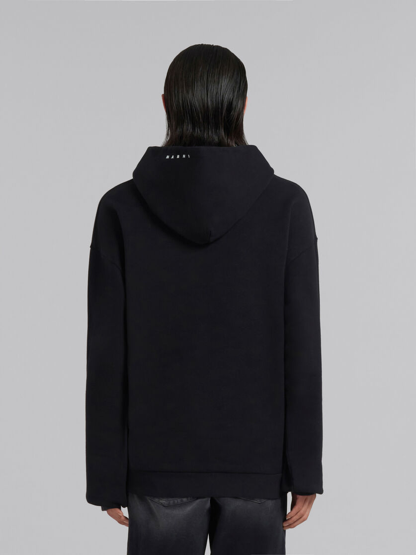 Marni Slogan-print Cotton Hoodie In Black