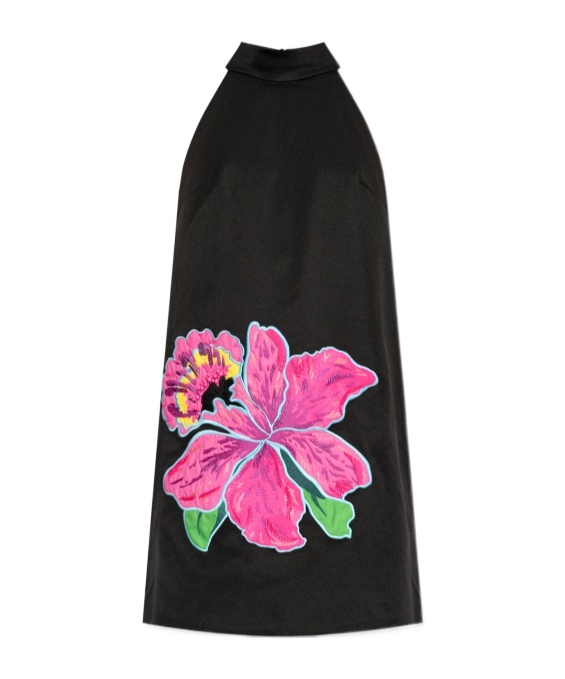 Shop Kate Spade Floral-print Mini Dress In Black