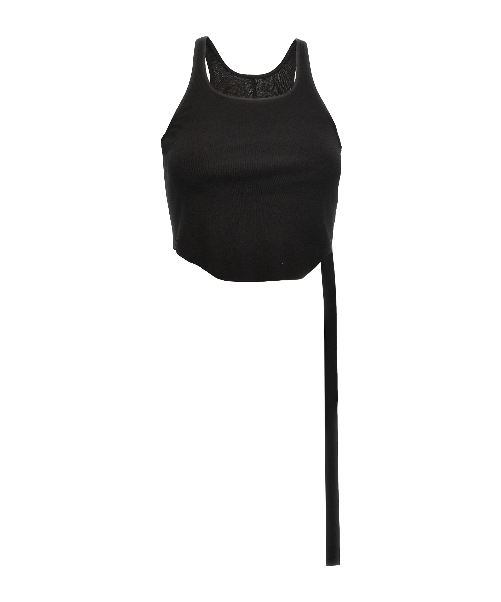 Shop Rick Owens Drkshdw Asymmetric Cotton Cropped Top In Black