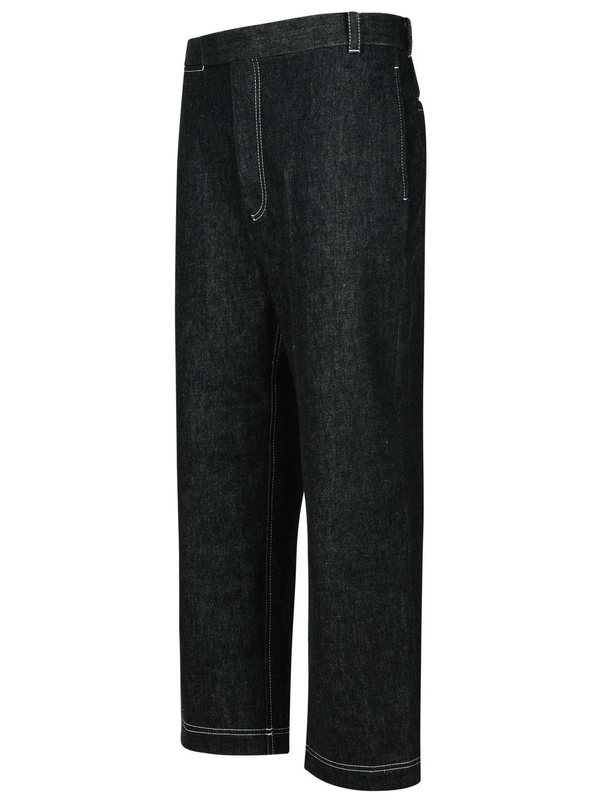 Thom Browne Mens Black Logo-tab Straight-leg Denim Jeans In Black